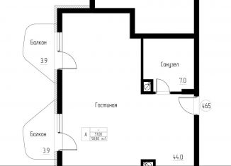 Продажа 1-комнатной квартиры, 58.8 м2, Светлогорск