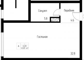 Продажа однокомнатной квартиры, 43.2 м2, Светлогорск