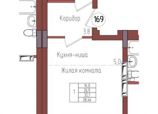 Продаю однокомнатную квартиру, 28.5 м2, Калининград, Центральный район