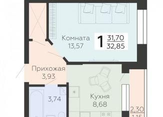 Продажа однокомнатной квартиры, 32.9 м2, Воронеж, улица Независимости, 78