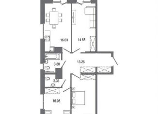 Продам трехкомнатную квартиру, 92.3 м2, Иркутская область, жилой комплекс Авиатор, с15