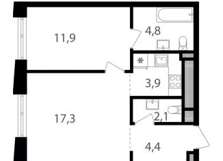 Продам 1-комнатную квартиру, 44.4 м2, Москва, ВАО
