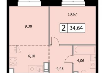 Продажа 2-комнатной квартиры, 34.6 м2, Одинцово