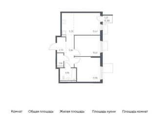 2-комнатная квартира на продажу, 53.7 м2, Мытищи, жилой комплекс Мытищи Парк, к5