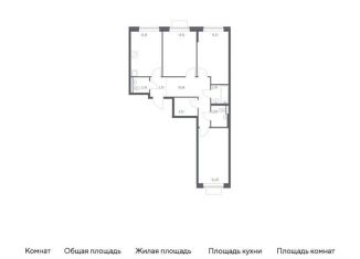 Продается трехкомнатная квартира, 78 м2, Московская область, жилой комплекс Новое Видное, 18.1