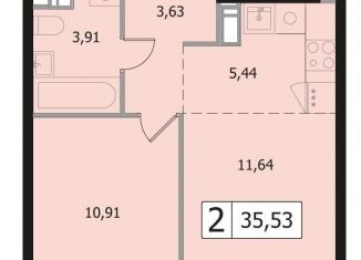 Двухкомнатная квартира на продажу, 35.5 м2, Одинцово