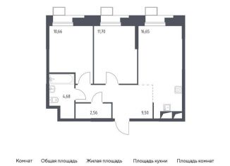 Продаю двухкомнатную квартиру, 55.2 м2, Москва, многофункциональный комплекс Тропарево Парк, к2.2