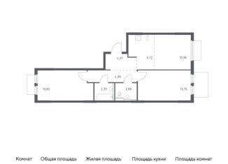 Продажа двухкомнатной квартиры, 60 м2, Московская область, Каширское шоссе - Молоково - Андреевское