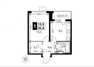 Продается однокомнатная квартира, 35.8 м2, Московская область, жилой комплекс 1-й Донской, 4