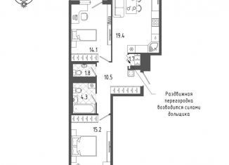 Продается 2-комнатная квартира, 68 м2, Санкт-Петербург, метро Фрунзенская, Измайловский бульвар, 11