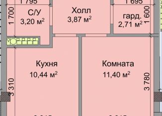 Продаю однокомнатную квартиру, 31.6 м2, село Шалушка, Восточный переулок