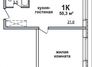 Продажа 1-комнатной квартиры, 50.3 м2, Нижний Новгород, ЖК Подкова на Родионова