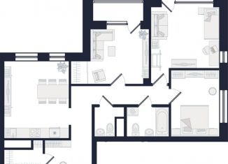 Продажа 3-комнатной квартиры, 78.3 м2, Екатеринбург, ЖК Екатерининский Парк, улица Азина, 3.1