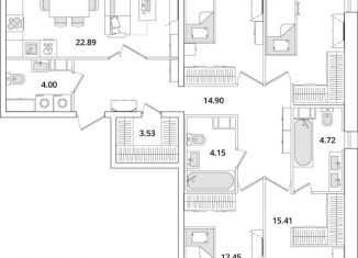 Продаю 4-комнатную квартиру, 115.2 м2, Санкт-Петербург, муниципальный округ Финляндский