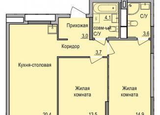 Продам 2-комнатную квартиру, 63.2 м2, Ижевск, Цветочная улица, 10, жилой район Автопроизводство