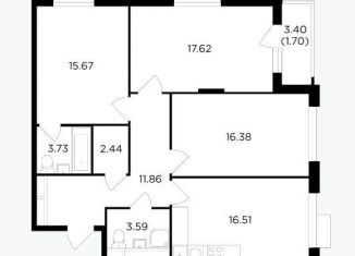 Продам 3-комнатную квартиру, 88.6 м2, Москва, ЖК ТопХиллз, Электролитный проезд, 7Ас7