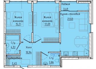 Продам 2-ком. квартиру, 77.3 м2, Екатеринбург, Машинная улица, 1Д, ЖК Клевер Парк