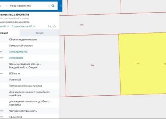 Участок на продажу, 8 сот., посёлок Озерки, Заводская улица