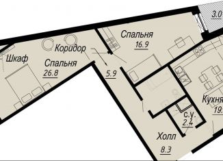 Продажа двухкомнатной квартиры, 84.6 м2, Санкт-Петербург, муниципальный округ Аптекарский Остров
