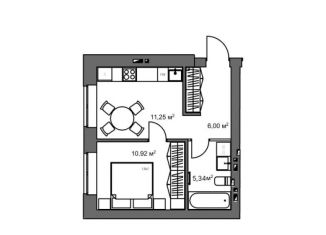 Продам 1-комнатную квартиру, 33.5 м2, село Ленино, Рудничная улица