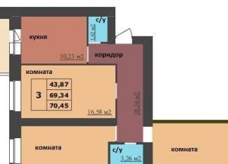 Продажа 3-ком. квартиры, 70.5 м2, Ярославль