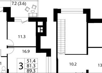 Продается двухкомнатная квартира, 89.3 м2, село Павловская Слобода, ЖК Сказка, Изумрудная улица, 7к1