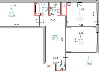 Продам трехкомнатную квартиру, 108 м2, слобода Подновье, Лысогорская улица