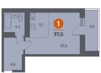 Квартира на продажу студия, 37.5 м2, Ростов-на-Дону, ЖК Сокол на Оганова, улица Оганова, 20с4