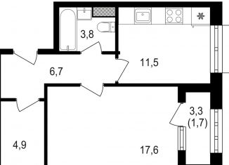 Продаю 1-комнатную квартиру, 46.2 м2, Москва, Михалковская улица, 48с8, станция Коптево