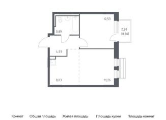 1-комнатная квартира на продажу, 39 м2, Московская область