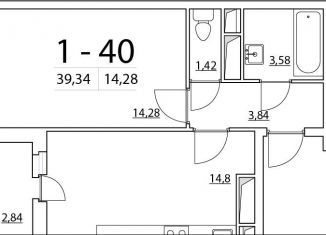 Продажа 1-ком. квартиры, 39.3 м2, Санкт-Петербург, Планерная улица, 97к1, ЖК Нью Тайм