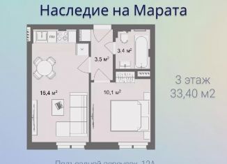 Продается однокомнатная квартира, 33.2 м2, Санкт-Петербург, метро Пушкинская