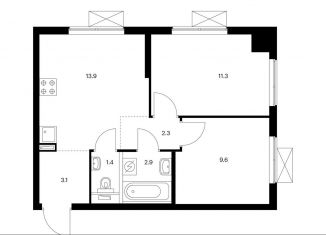 Продажа 2-комнатной квартиры, 44.5 м2, Москва, ЖК Большая Очаковская 2