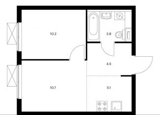 Продается 2-ком. квартира, 34.3 м2, Москва, ЖК Большая Очаковская 2