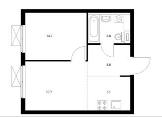 Продаю двухкомнатную квартиру, 34.4 м2, Москва, ЖК Большая Очаковская 2