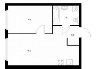 Продается 1-комнатная квартира, 38.5 м2, Москва, ЖК Барклая 6