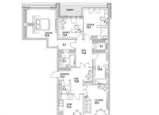 Продам 4-ком. квартиру, 165 м2, Москва, 1-й Смоленский переулок, 21, ЖК Смоленский Де-люкс