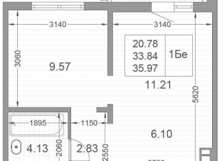 Продаю 1-комнатную квартиру, 35.3 м2, село Усады, ЖК Дома у сада