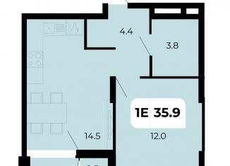 Продаю однокомнатную квартиру, 35.9 м2, поселок Верхнетемерницкий, улица Венеры, 19/2