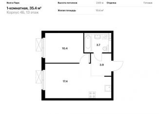 Продам 1-комнатную квартиру, 35.4 м2, Ярославль, жилой район Сокол