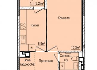Продаю 1-комнатную квартиру, 35.7 м2, Ижевск, ЖК Покровский