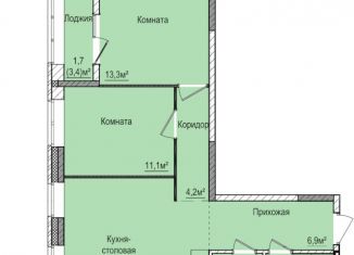 Двухкомнатная квартира на продажу, 61.5 м2, Ижевск, ЖК Покровский