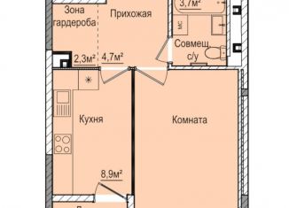Однокомнатная квартира на продажу, 34.8 м2, Ижевск
