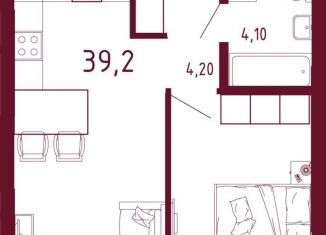 Продается 1-комнатная квартира, 39 м2, Екатеринбург, ЖК Парк Столиц