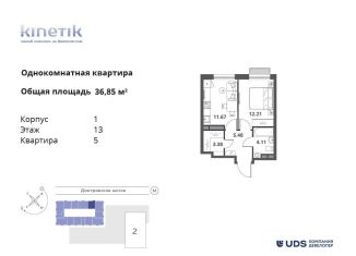 Продам однокомнатную квартиру, 37 м2, Москва, метро Верхние Лихоборы