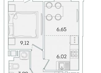 Продажа 1-комнатной квартиры, 31.3 м2, Мурино, ЖК Лампо, улица Шувалова, 24Д