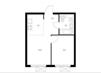 Двухкомнатная квартира на продажу, 34.3 м2, Котельники