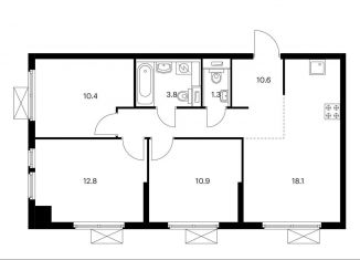 Продажа 3-комнатной квартиры, 67.9 м2, Котельники, ЖК Белая Дача Парк