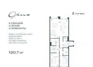 Продам трехкомнатную квартиру, 120.7 м2, Москва, Даниловский район