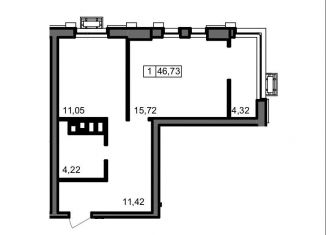 Продам 1-комнатную квартиру, 46.7 м2, Волгоград